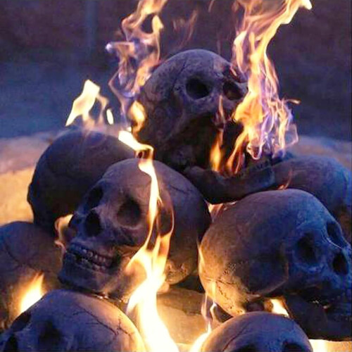 Διακόσμηση με νεκροκεφαλή για φωτιά στο Halloween – Επαναχρησιμοποιήσιμο πυρίμαχο 1