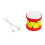 Mini batteria con bacchette, materiale sintetico decorativo 6