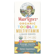 MaryRuth's, Multivitamínico Orgânico para Crianças em Gotas Líquidas com Ferro, 1-3 Anos, Laranja e Baunilha, 2 fl oz (60 ml)