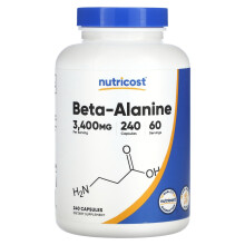 Nutricost, Beta-Alanina, 3.400 mg, 240 Capsule (850 mg per Capsule)