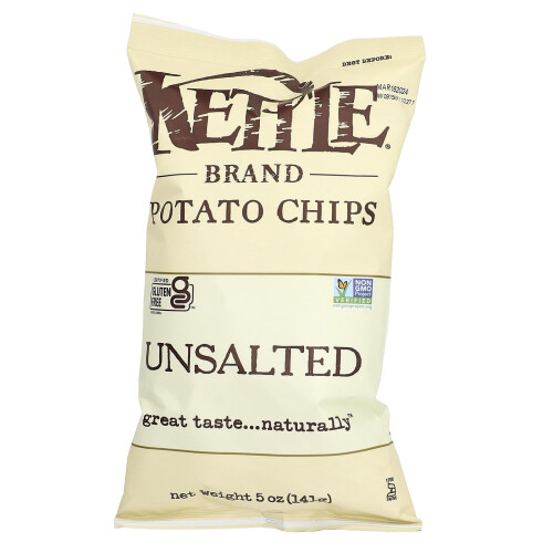Kettle Foods, Chips de Batata, Sem Sal, 5 oz (141 g)