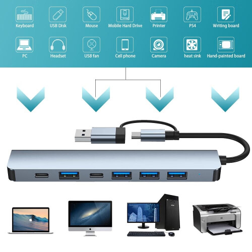 Διανομέας USB-C 7 σε 1 με θύρες USB-A 2