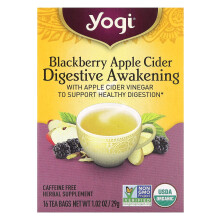 Yogi Tea, Verdauung-Aufwachen, Schwarze Johannisbeere Apfelschorle, Koffeinfrei, 16 Teebeutel, 1,02 oz (29 g)