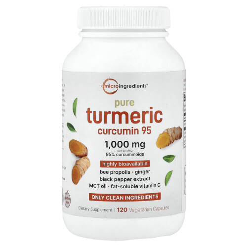 Micro Ingredients, Ren Turmeric Curcumin 95, 120 Vegetariska Kapslar