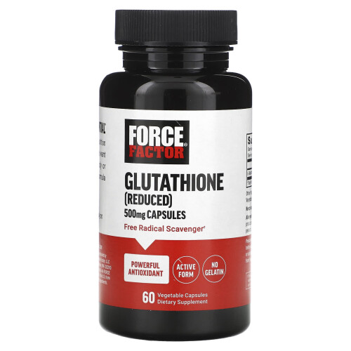 Force Factor, Glutatione (Ridotta), 500 mg, 60 Capsule Vegetariane