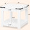 Farmhouse End Table White 20 Inch Square with Shelf 3