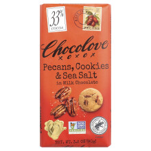 Chocolove, Orzechy, Ciasteczka & Sól Morza w Czekoladzie Mlecznym, 33% Czekolady, 3,2 oz (90 g)