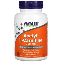 NOW Foods, Acetyl-L Carnitine, 750 mg, 90 Tabletten