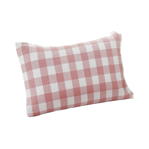 Față de pernă din bumbac cu model în carouri, 52x78cm 1