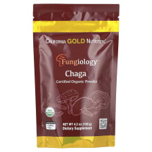 California Gold Nutrition, Fungiology, Pó de Chaga Orgânico Certificado, 4,2 oz (120 g)
