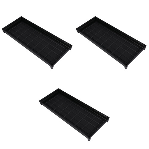 3Pièces Support De Pot Noir, Plateau Drainant Épais Plug 2