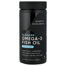 Sports Research, Alaskischer Omega-3-Fischöl, Dreifach-Stärke, 180 Weichgel