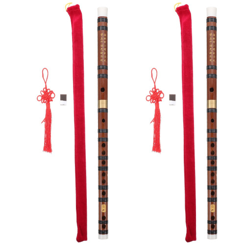 2Sets Professionele Bamboefluit Chinese Stijl Lichtgewicht Multi 1