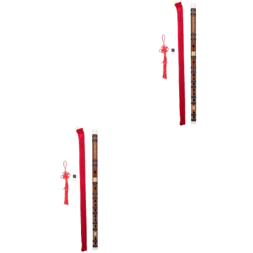 2Sets Professionele Bamboefluit Chinese Stijl Lichtgewicht Multi 2
