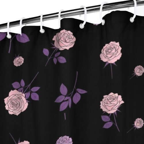 Cortina de chuveiro floral Pioneer Flower 72x72 polegadas com 12 2