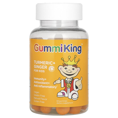 GummiKing, Turmeric + Ginger per Bambini, Mango, 60 Gummies