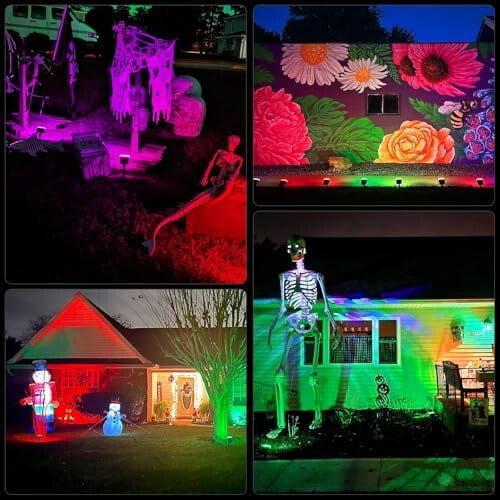 Spot LED solar alb rece, 65 LED-uri, pachet de 2 1