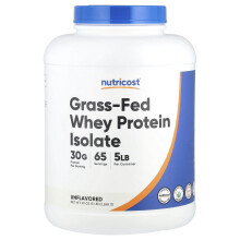 Proteina Isolata di Latte Grass-Fed di Nutricost, Senza Sapore, 5 lb (2,268 g)