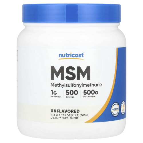 Nutricost, MSM, Unflavoirter, 17.9 oz (500 g)