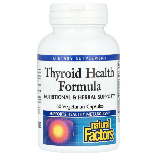 Natural Factors, Thyroid Hälsokapsel, 60 Vegetariska Kapslar