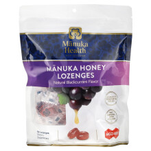 Manuka Health, Manuka Honung Lozenges, Naturlig Svarta Vinbär, MGO 400+, 58 Lozenges