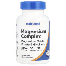 Nutricost, Magnesium Complex, 500 mg, 30 kapszula