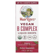 MaryRuth's, Vegan B Kompleks Liquid Drops, Cherry, 1 fl oz (30 ml)
