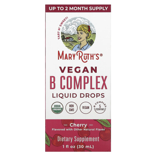 MaryRuth's, Βιολογικό Β-Complex Liquid Drops, Cherry, 1 fl oz (30 ml)