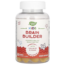 Nature's Way, Barns Brain Builder Gummies, Ålder 4+, Lemonade, 60 Gummies