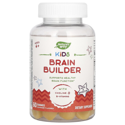 Nature's Way, Barns Brain Builder Gummies, Ålder 4+, Lemonade, 60 Gummies