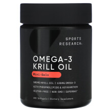 Sports Research, Omega-3 Krill Olja, Mini-Geler, 500 mg, 120 Mygler