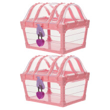 2Pièces Plastique Rose Boîte Sécurisée