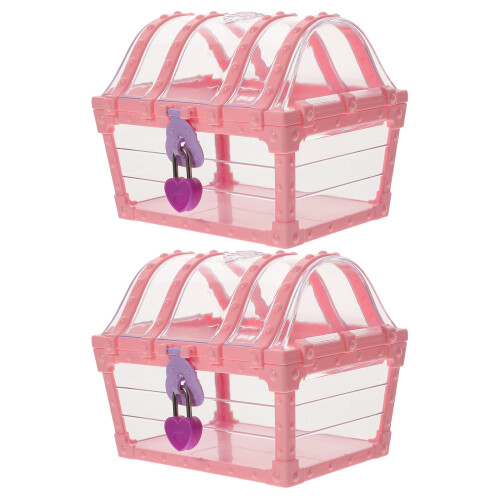 2Pièces Plastique Rose Boîte Sécurisée