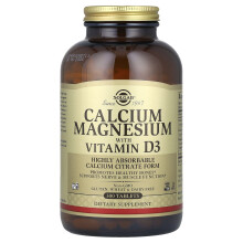 Calcio Magnesio con Vitamina D3 di Solgar, 300 Comprimati