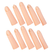 50PiĂšces Doigts Silicone Flexibles Khaki Pour Pratique Nail Art