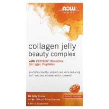 {Aisle K} NOW Foods | Collagen Jelly Beauty Complex- Sweet Orange | 1 x 10 jelly sticks