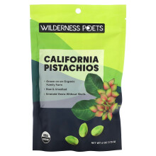 Wilderness Poets, szerves szerves kalifornia pisztácia, sózatlan, 6 oz (170 g)