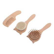 3Pièces Ensemble Brosse Khaki Bois & Laine Douce Bain