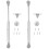 8Pcs Durable Gas Strut Closure Cover Support Pneumatic Rod Silver 1