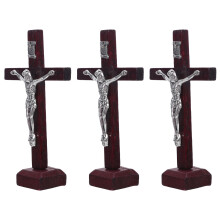 15Pcs Wooden Religious Cross Multi Color Christian Table Display Decor