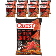 Quest Nutrition, Tortilla Style Protein Chips, Hett & Spets, 8 Päck, 1.1 oz (32 g) Varje