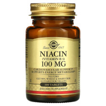 Solgar, Niacin (Vitamin B3), 100 mg, 100 Tabletter