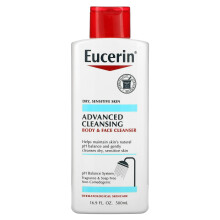 Eucerin, Zaawansowana Czystość, Czystnik Ciała i Twarzy, Bez Zapachu, 16,9 fl oz (500 ml)