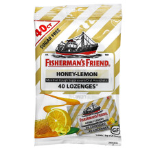 Fisherman's Friend, Mentholhosta förkramplösengor, sockerfri, Honung-Lemon, 40 Lösenor