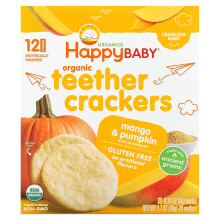 Happy Family Organics, Orgaaniset Hammastenkerrokset, Mango & Pumpkin with Amaranth, 12 pakkausta, 0,14 oz (4 g) Kappale
