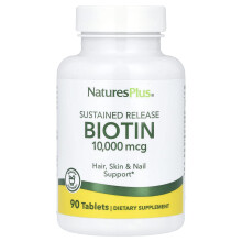 NaturesPlus, Biotyna Wypuszczona Stopniowo, 10,000 mcg, 90 Tabletek