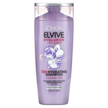 L'Oréal, Elvive, Hialuron + Plump, 72H Shampoo Hidratante, Cabelos Secos, Desidratados, 12,6 fl oz (375 ml)
