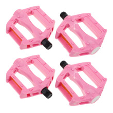 8Pairs Durable Pink Plastic Pedals for Kids Bikes with Anti-Slip Grip