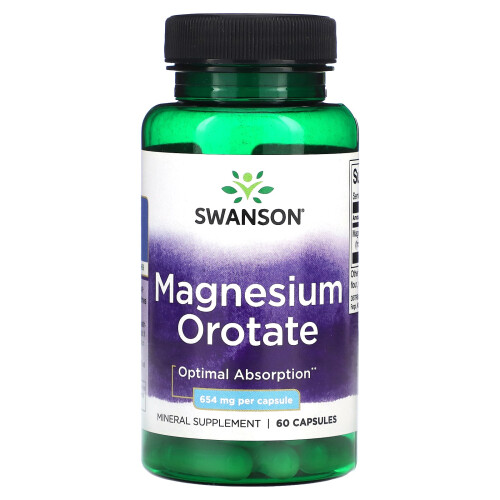 Swanson, Magnesium orotát, 654 mg, 60 Kapslí