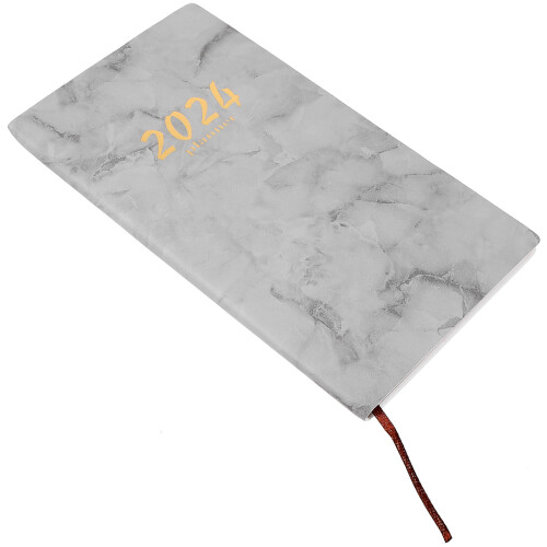 3Pcs PU Grey Planner 2024 Daily to Do List Notebook